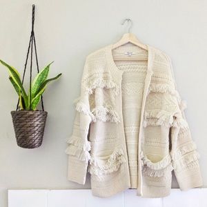 Madewell Desert Valley Fringe Knit Cardigan